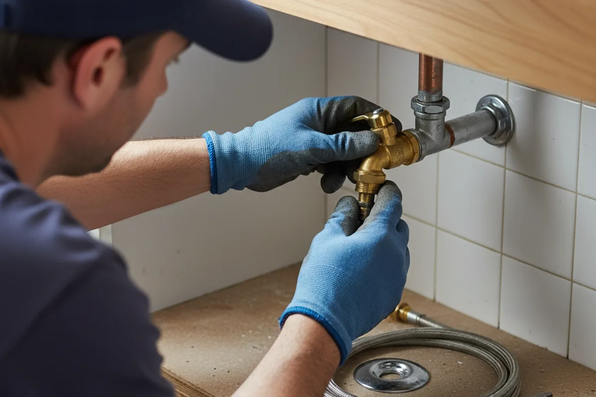 Shutoff valve and fitting work during Burst Pipe Repair in Northville